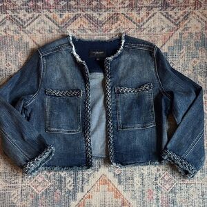 Liverpool Los Angeles Dark Blue Denim Jacket with Braided Details